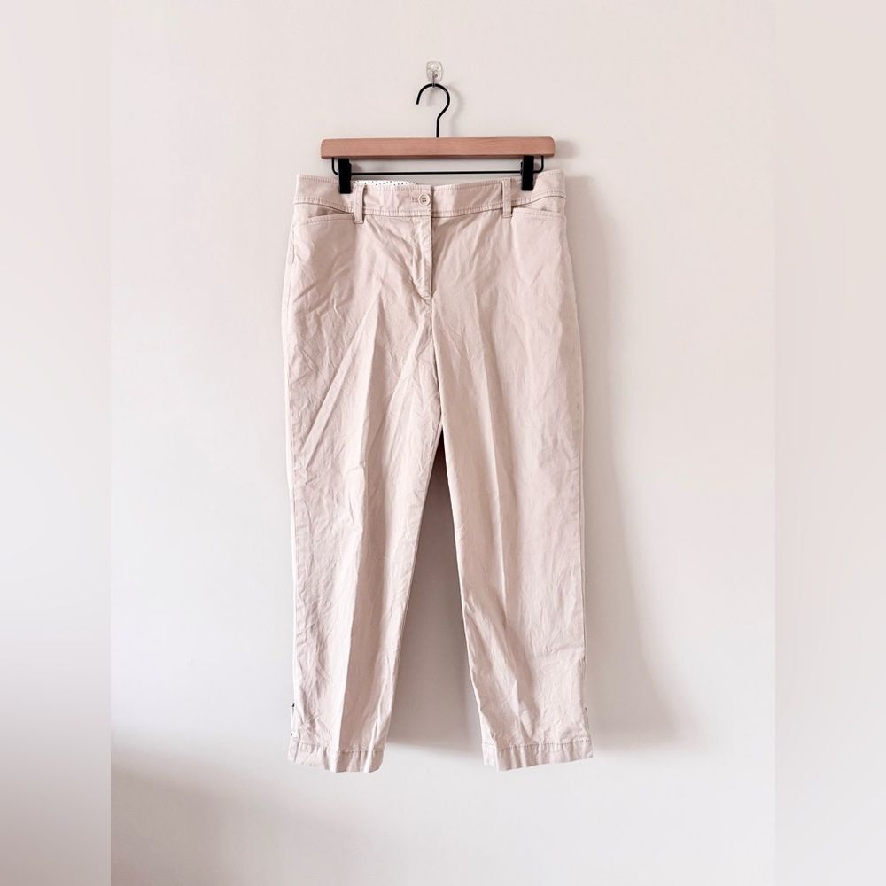 Talbots Perfect Crop Chino Pants Light Tan Beige Size 10